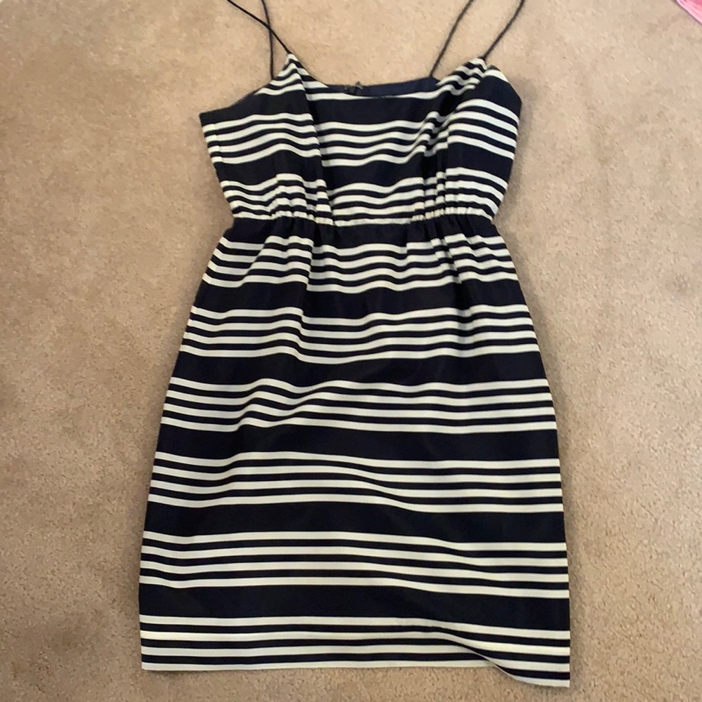 Jcrew navy and white dress